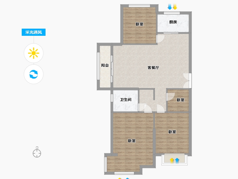 山东省-烟台市-建城颐苑-97.00-户型库-采光通风