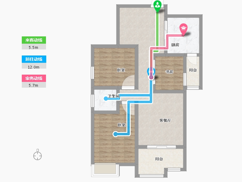 湖北省-孝感市-瑞丰国际城-79.55-户型库-动静线