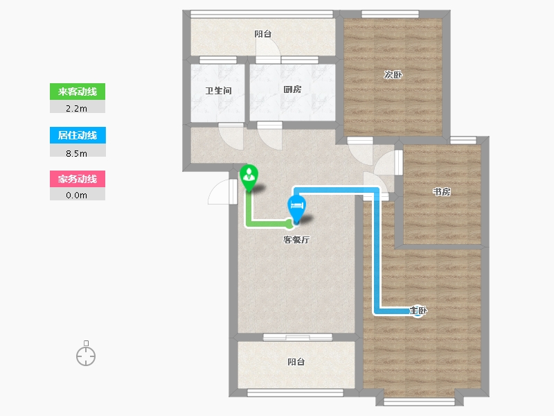 陕西省-西安市-名仕华庭-83.33-户型库-动静线