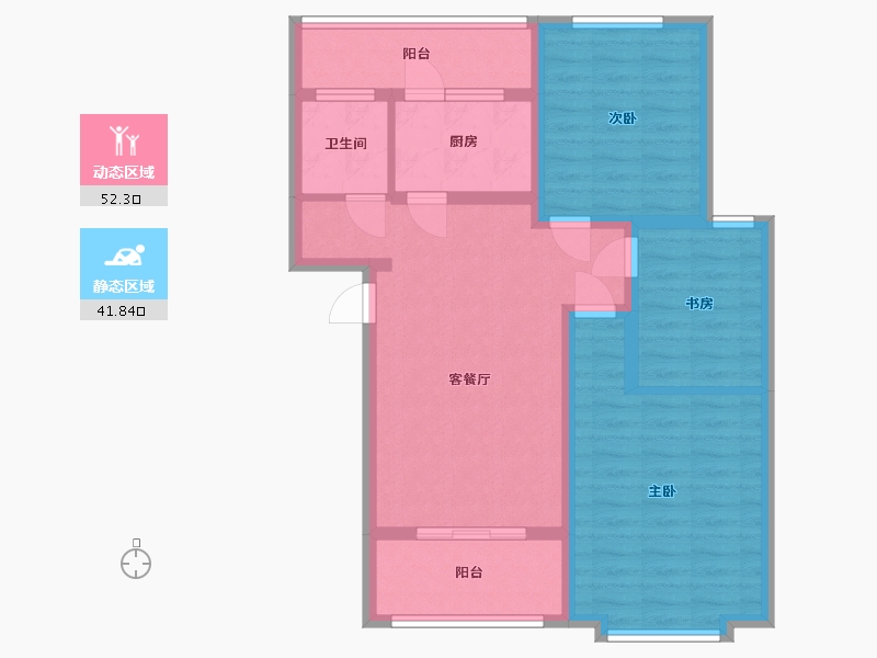 陕西省-西安市-名仕华庭-83.33-户型库-动静分区