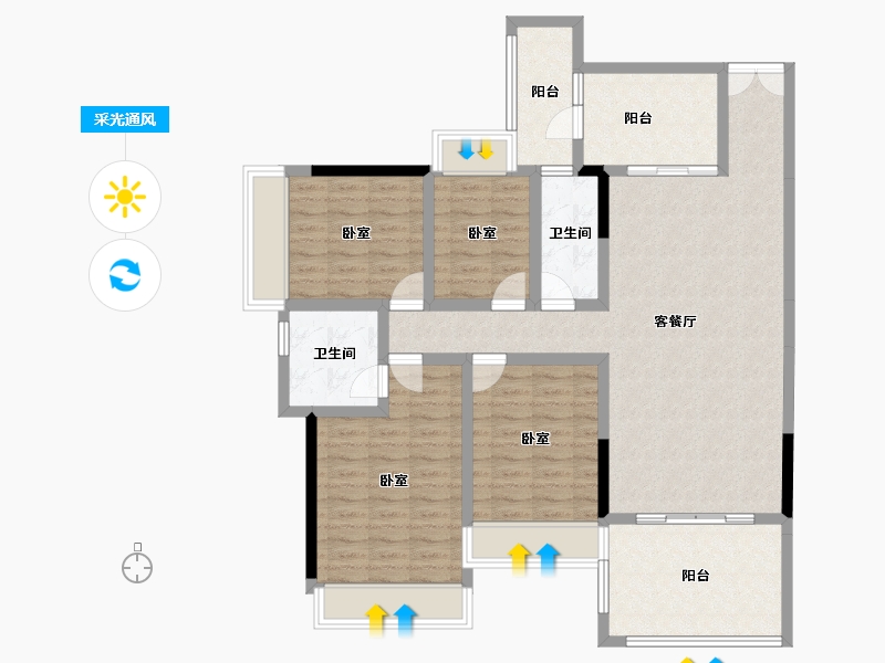 广东省-湛江市-威雅沿江半岛-116.53-户型库-采光通风