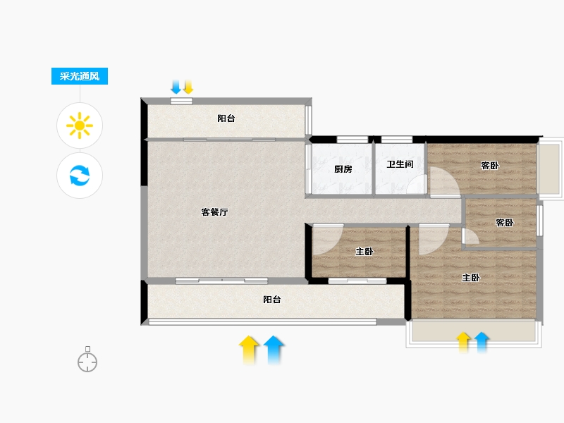 广东省-肇庆市-水岸花城-99.00-户型库-采光通风