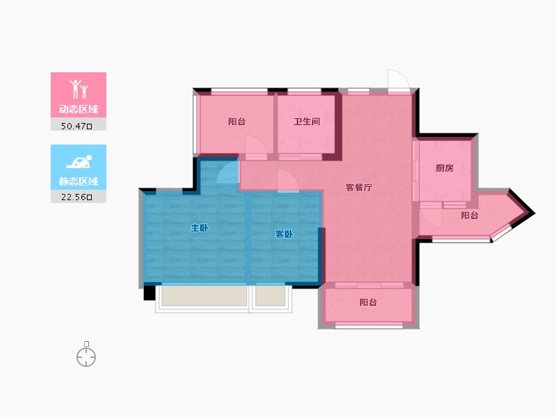 广东省-广州市-珠水豪庭-64.72-户型库-动静分区