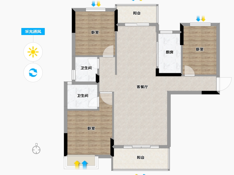 湖南省-怀化市-芷江芷金城-101.59-户型库-采光通风