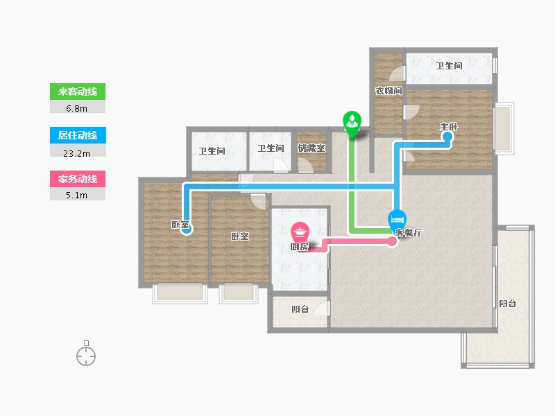 湖北省-武汉市-西北湖壹号御玺湾-189.84-户型库-动静线