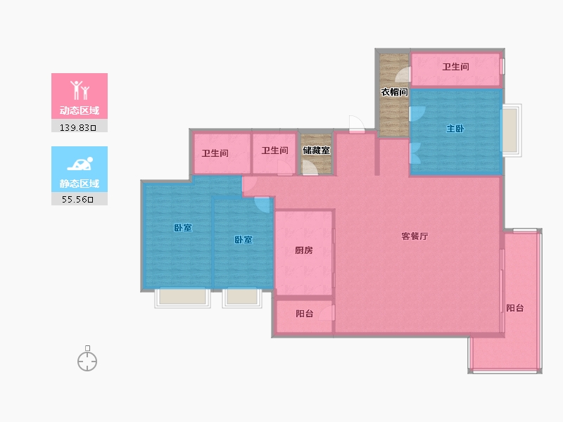 湖北省-武汉市-西北湖壹号御玺湾-189.84-户型库-动静分区