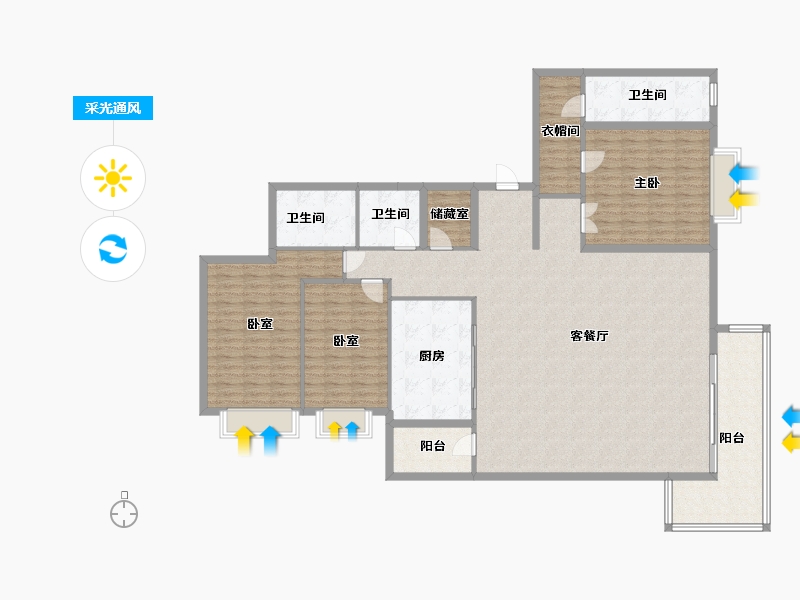 湖北省-武汉市-西北湖壹号御玺湾-189.84-户型库-采光通风