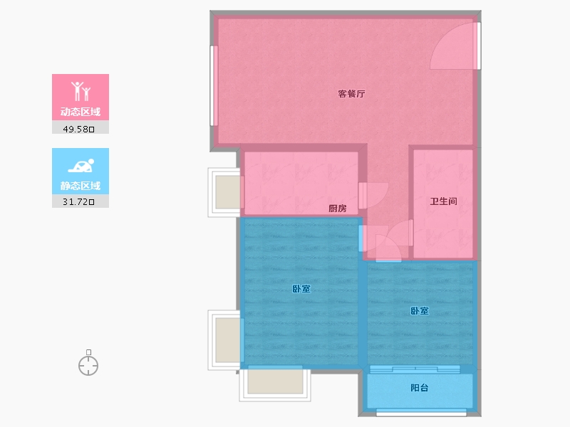 山东省-烟台市-银座广场-73.67-户型库-动静分区