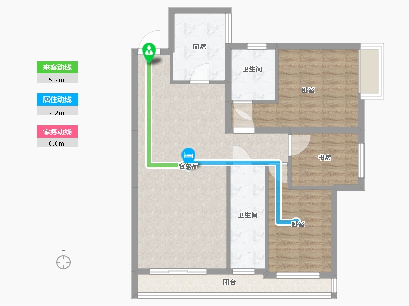 湖南省-怀化市-嘉丰广场-85.83-户型库-动静线