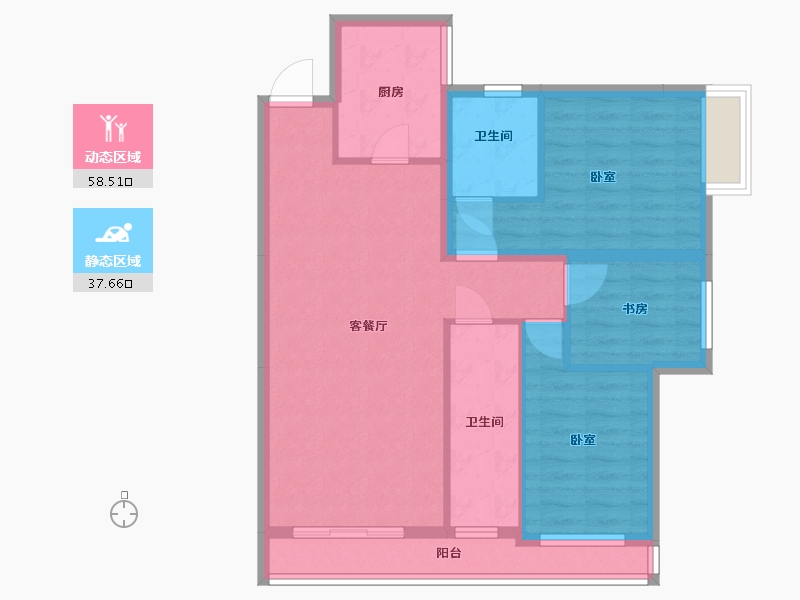 湖南省-怀化市-嘉丰广场-85.83-户型库-动静分区