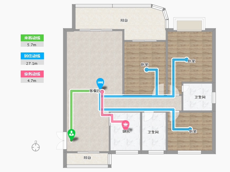 湖南省-邵阳市-和盛中央公园二期-110.78-户型库-动静线