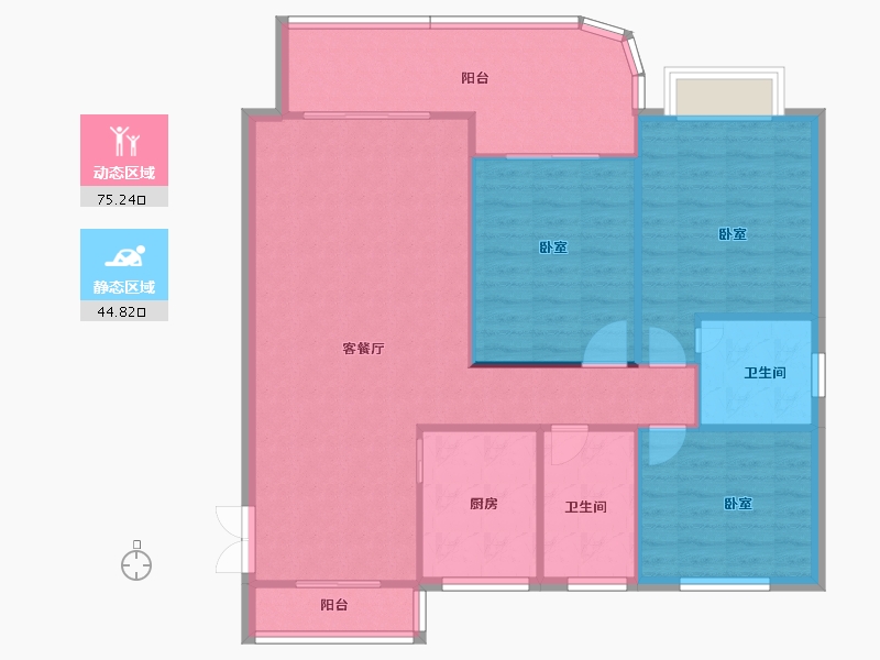 湖南省-邵阳市-和盛中央公园二期-110.78-户型库-动静分区