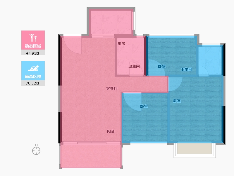 湖北省-黄石市-天行·御景名门-79.01-户型库-动静分区