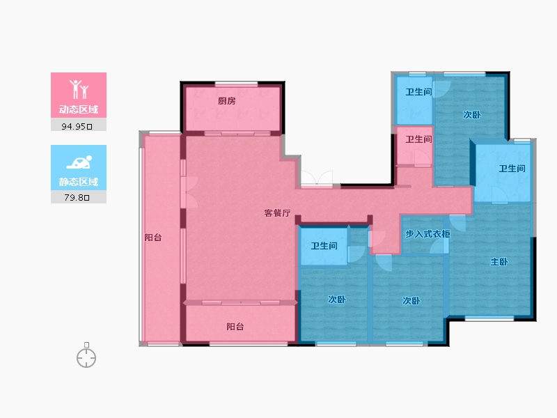 山东省-潍坊市-翔凯上城浞府-156.89-户型库-动静分区