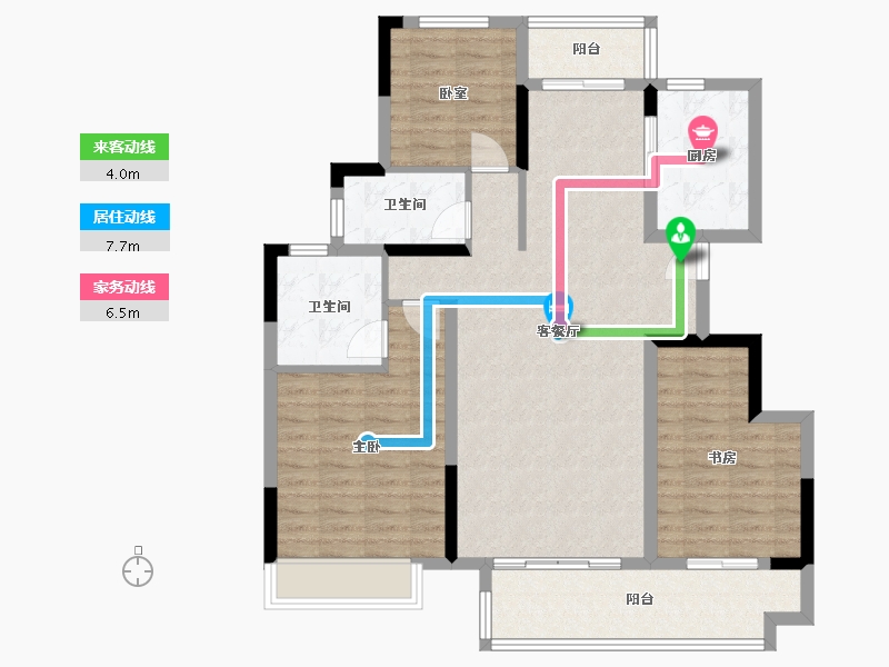 湖北省-武汉市-联投梧桐郡悦园-103.44-户型库-动静线