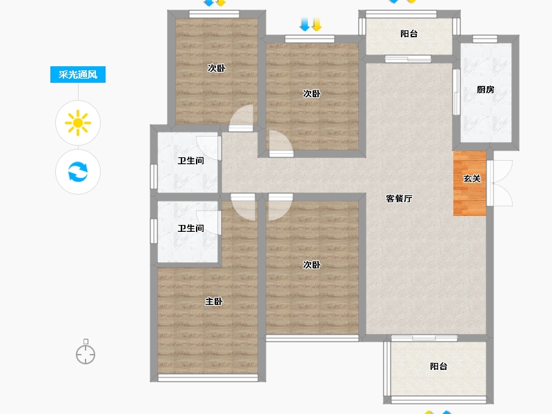 河南省-平顶山市-建业公园里-114.00-户型库-采光通风