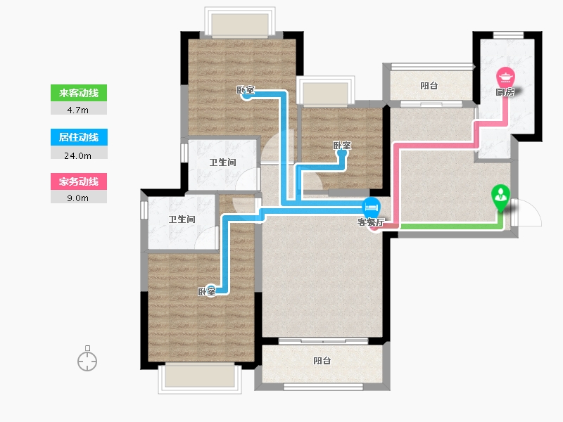 湖北省-黄石市-黄石恒大名都-101.64-户型库-动静线