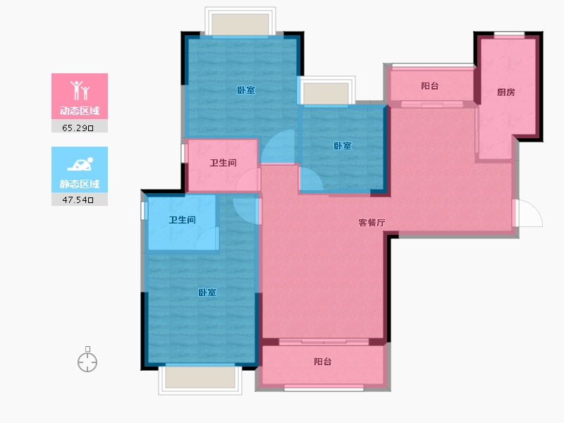 湖北省-黄石市-黄石恒大名都-101.64-户型库-动静分区