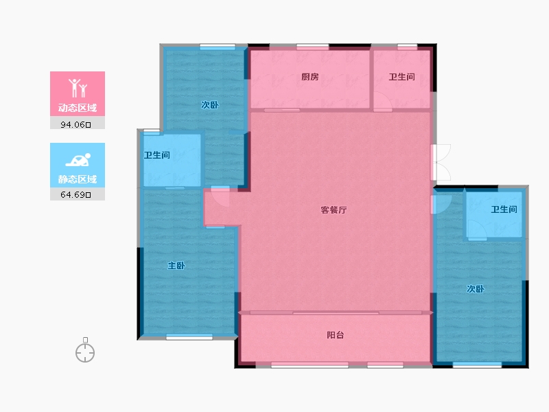 山东省-潍坊市-翔凯上城浞府-146.40-户型库-动静分区