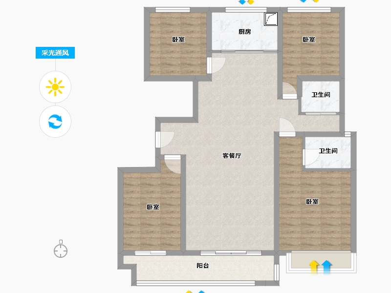 河南省-商丘市-海棠公馆-109.41-户型库-采光通风