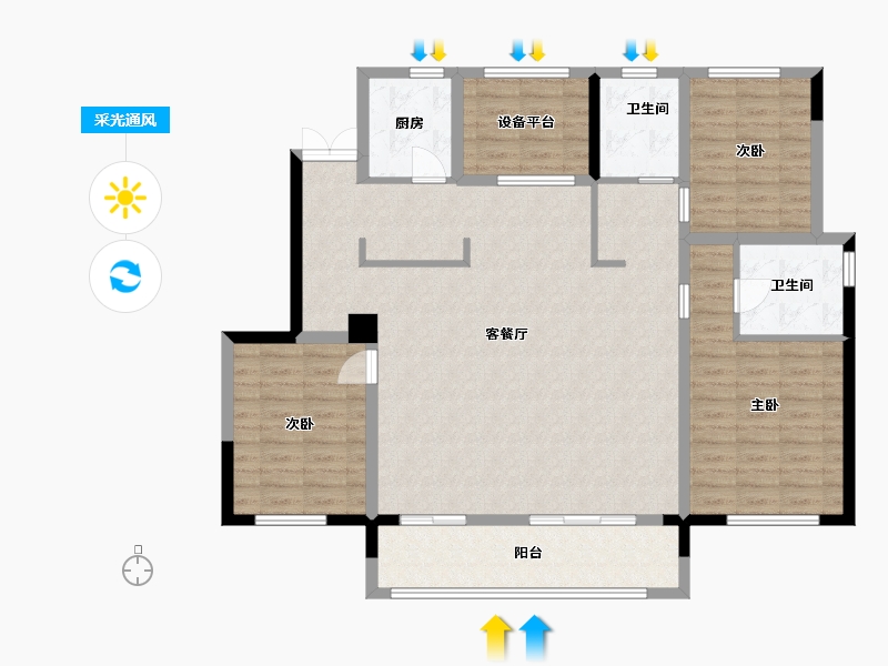 山东省-潍坊市-翔凯上城浞府-121.60-户型库-采光通风