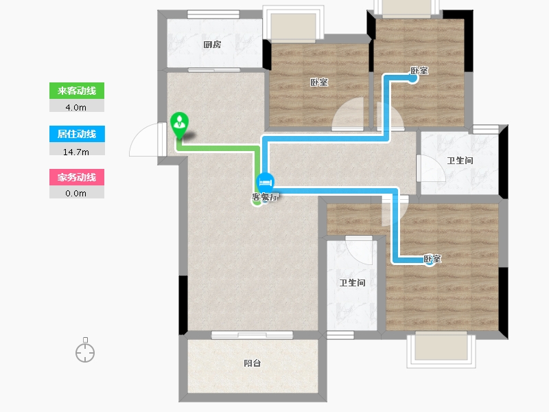 湖北省-荆州市-龙城怡景园-79.67-户型库-动静线