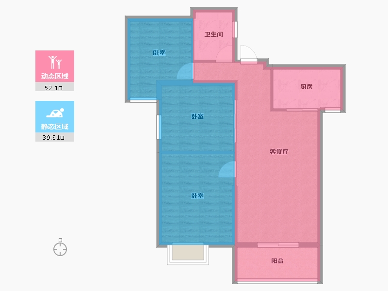 湖北省-孝感市-华耀府东花园-82.49-户型库-动静分区