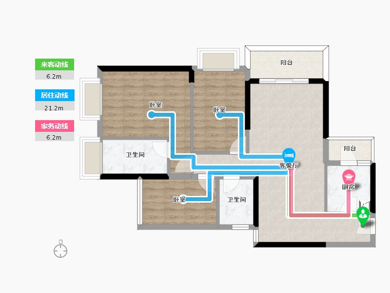 广东省-惠州市-恒裕世纪广场一期-83.46-户型库-动静线