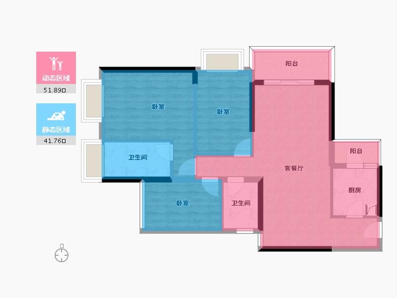 广东省-惠州市-恒裕世纪广场一期-83.46-户型库-动静分区