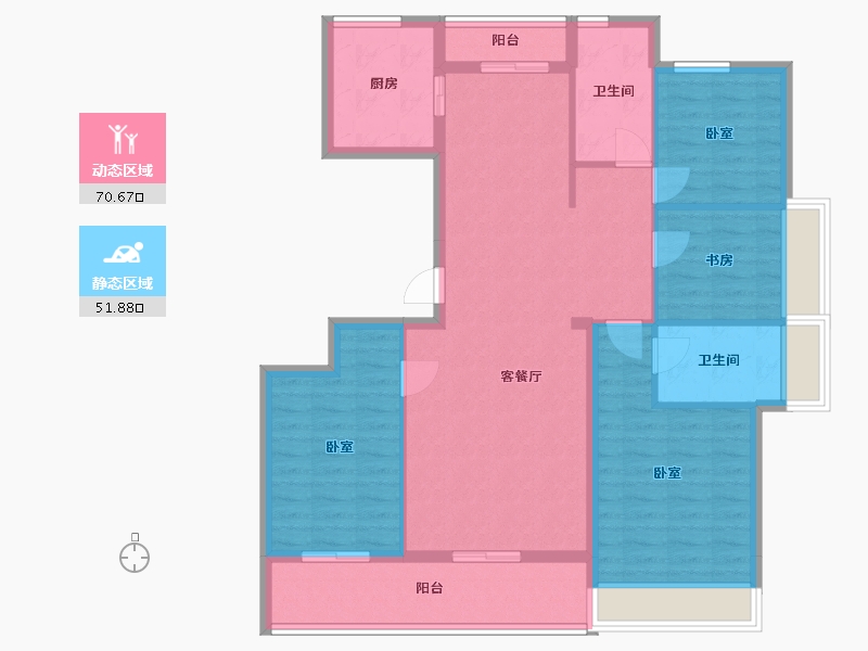 浙江省-舟山市-绿城沁润公寓-110.50-户型库-动静分区