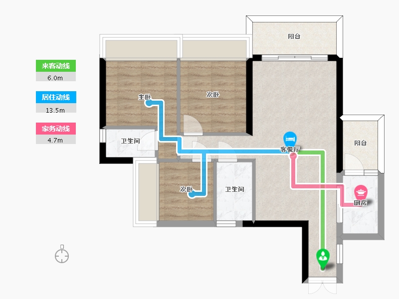 广东省-湛江市-廉江长盈城市花园-69.11-户型库-动静线