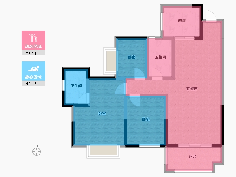 四川省-泸州市-高新悦城-87.00-户型库-动静分区