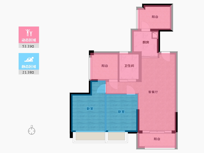 广东省-广州市-珠水豪庭-66.02-户型库-动静分区