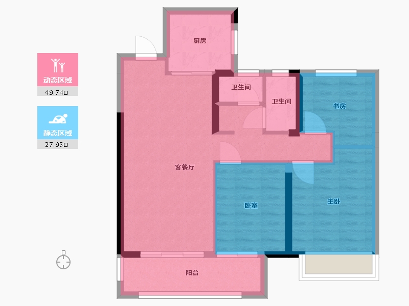 湖北省-武汉市-联投梧桐郡悦园-69.29-户型库-动静分区