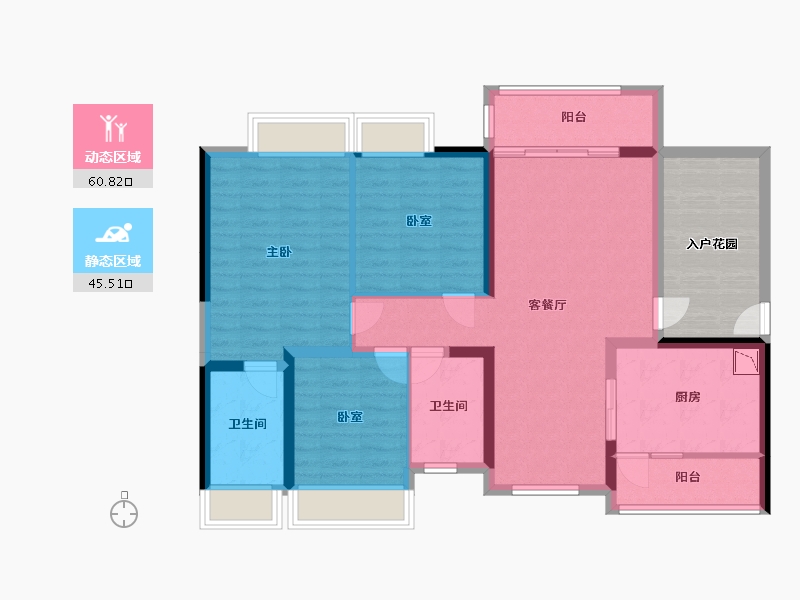 广东省-广州市-珠水豪庭-105.23-户型库-动静分区