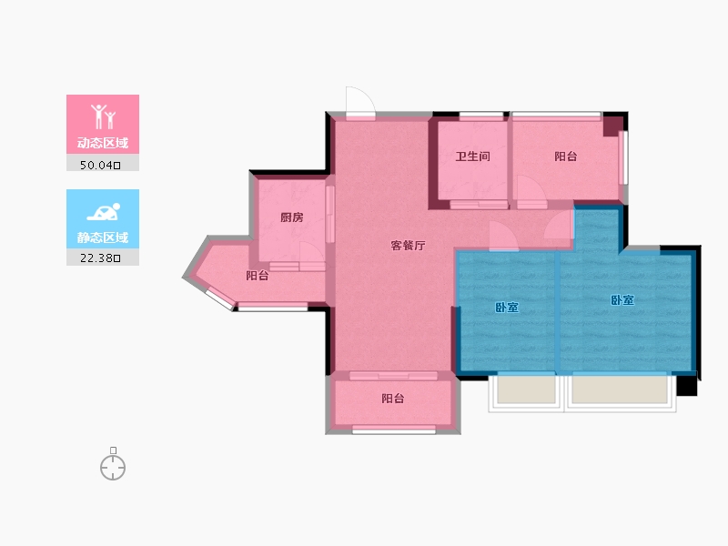 广东省-广州市-珠水豪庭-63.79-户型库-动静分区