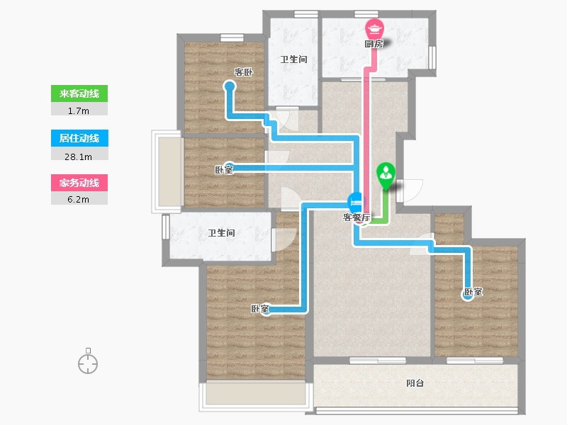 浙江省-舟山市-绿城沁润公寓-108.36-户型库-动静线