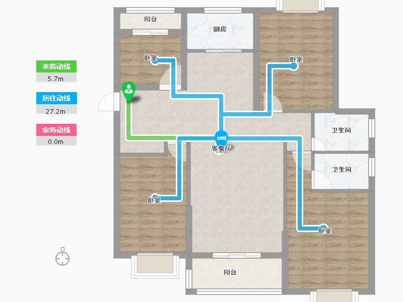 湖北省-黄石市-城发·花园印象-101.96-户型库-动静线