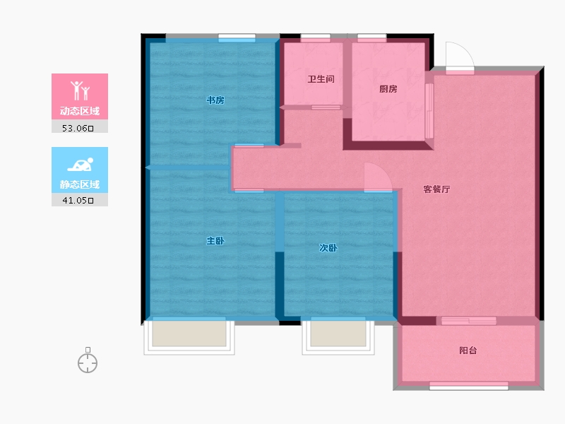 山东省-潍坊市-世茂云图-84.00-户型库-动静分区