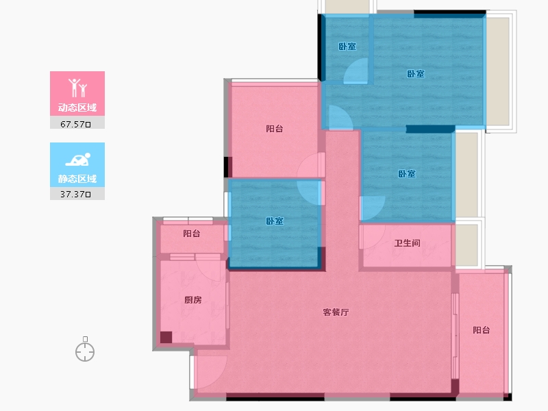 广东省-广州市-海港成天荷1号-94.17-户型库-动静分区