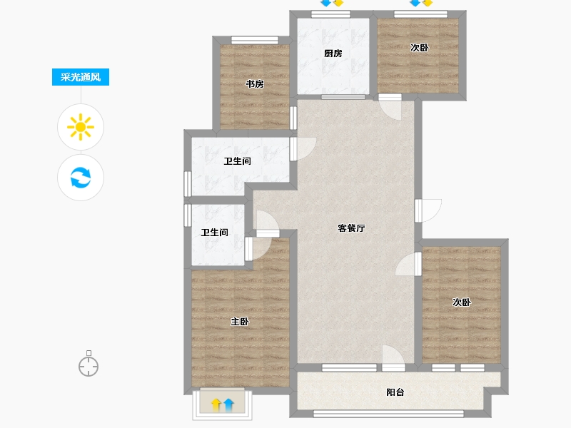 山东省-潍坊市-博裕7号-96.00-户型库-采光通风