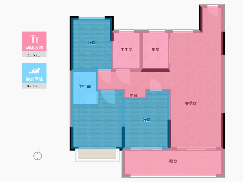 安徽省-蚌埠市-新城悦隽天著-105.31-户型库-动静分区