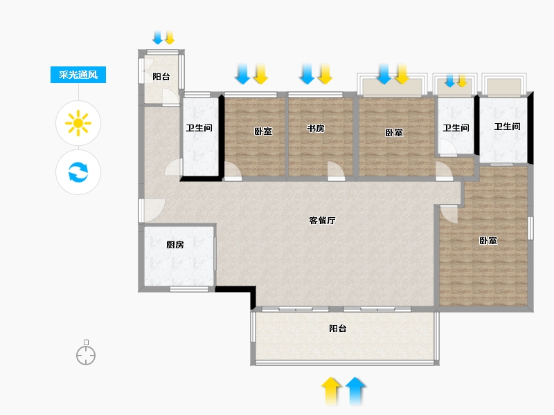 广东省-佛山市-华侨城天鹅湖-169.90-户型库-采光通风