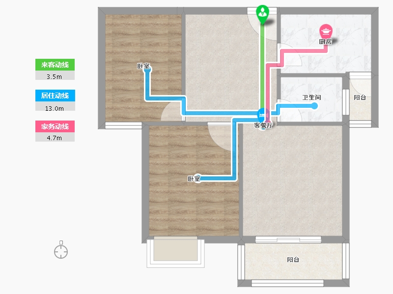 湖北省-黄石市-城发·花园印象-63.03-户型库-动静线