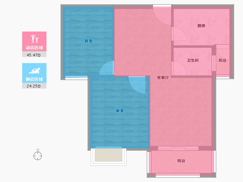 湖北省-黄石市-城发·花园印象-63.03-户型库-动静分区