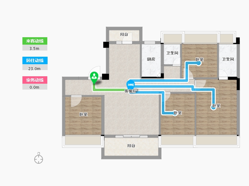 湖北省-荆州市-公安碧桂园·利达郡-105.34-户型库-动静线