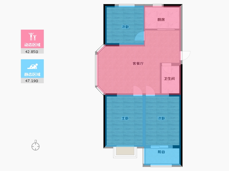 山东省-潍坊市-虞河小镇二期-81.00-户型库-动静分区