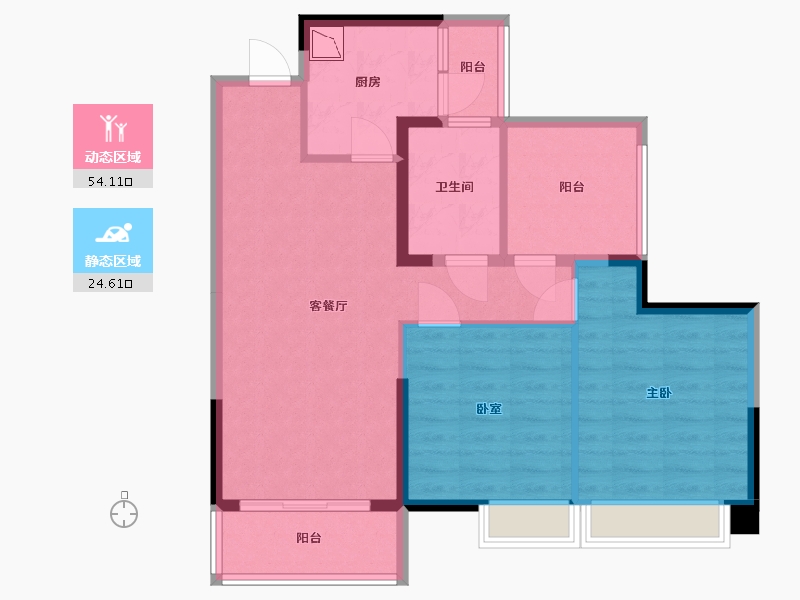 广东省-广州市-珠水豪庭-70.73-户型库-动静分区