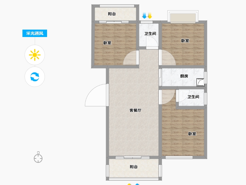 河南省-许昌市-御湖豪庭-100.00-户型库-采光通风