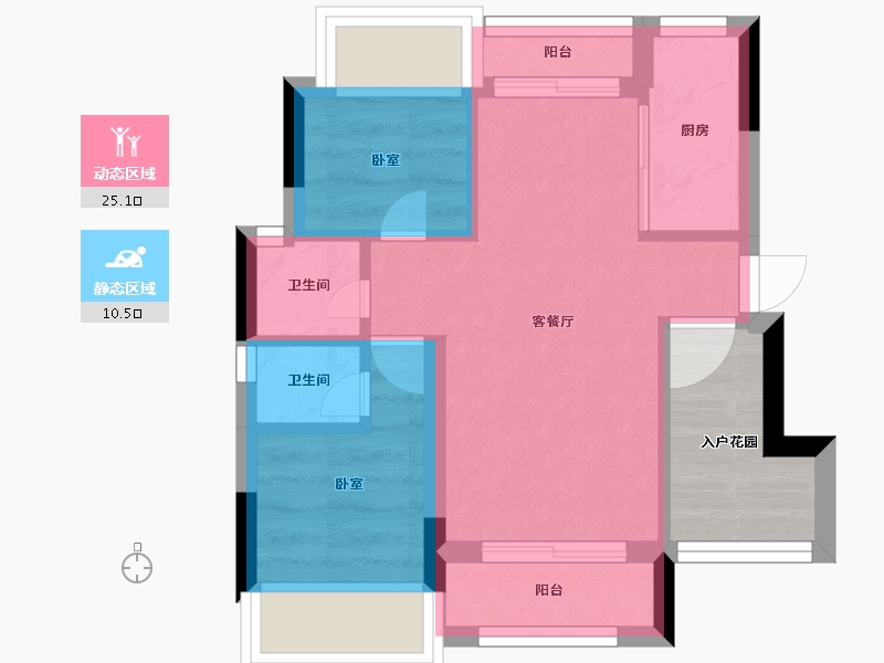 广东省-珠海市-鸿港·半山壹号-34.35-户型库-动静分区